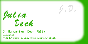 julia dech business card